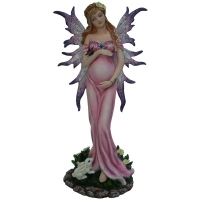 figurine de fée enceinte rose