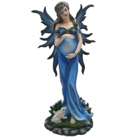 figurine de fée enceinte bleue