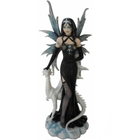 Figurine de fée géante avec dragon Lohanna NP655O