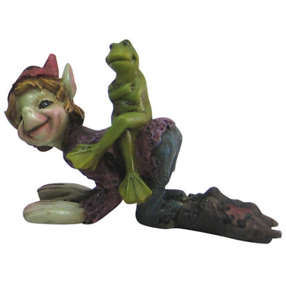 Pixie avec grenouille / Statuettes Pixies
