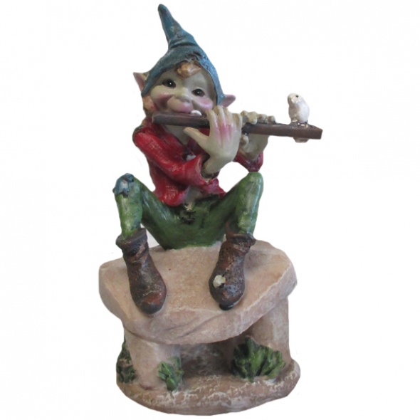 Pixie joueur de flute sur dolmen / Figurines de Pixies