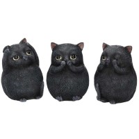 Figurines Chats noirs secret du bonheur B3655J7