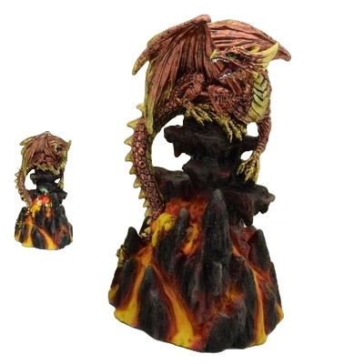 Dragon rouge sur volcan / Toutes les Figurines de Dragons