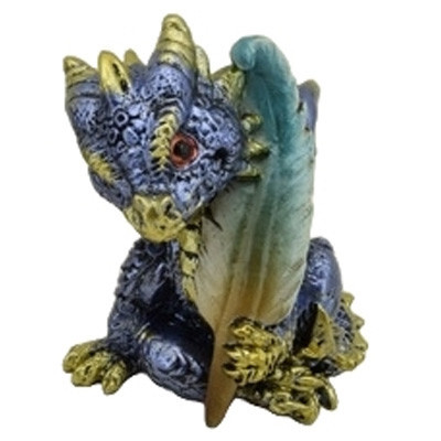 Dragon bleu avec plume / Toutes les Figurines de Dragons