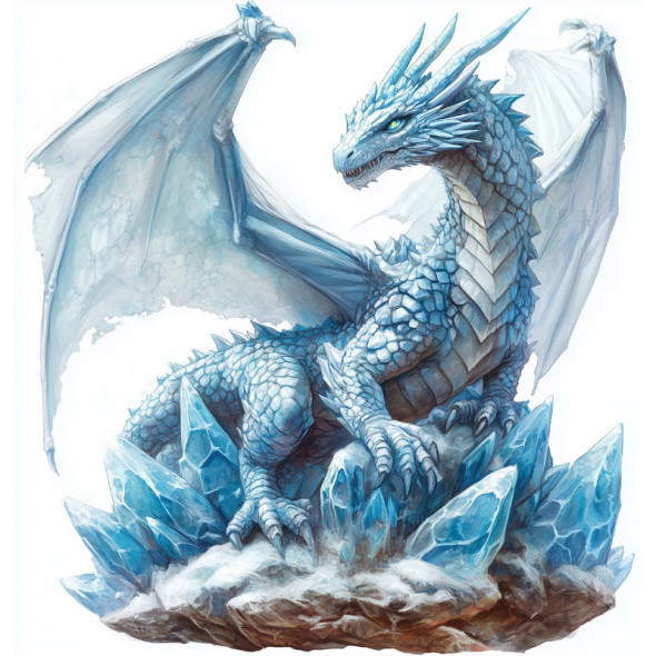 Grande plaque métal relief "Ice Dragon" / Décorations Murales Féeriques