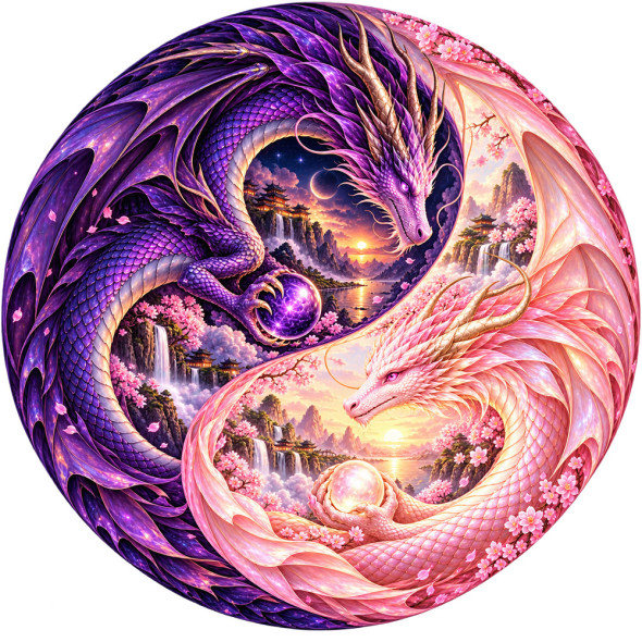 Magnet G&eacute;ant Dragons Yin Yang / Magnets Dragons