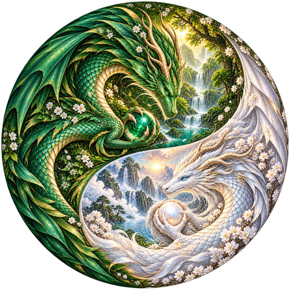 Magnet G&eacute;ant Dragons Yin Yang / Magnets Dragons