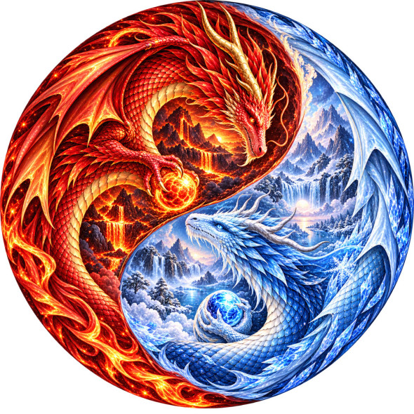 Magnet G&eacute;ant Dragons Yin Yang / Magnets Dragons