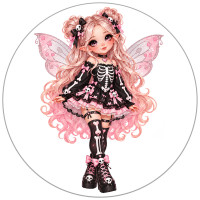 Magnet G&eacute;ant F&eacute;e d'Halloween #01