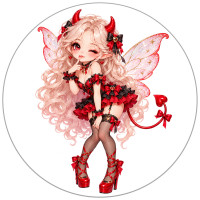 Magnet G&eacute;ant F&eacute;e d'Halloween D&eacute;mone #01