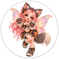 Magnet G&eacute;ant F&eacute;e d'Halloween Loup Garou #01