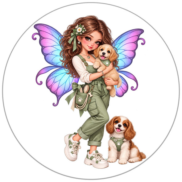 Magnet G&eacute;ant F&eacute;e Elveuse de Chiens / Magnets F&eacute;es M&eacute;tiers