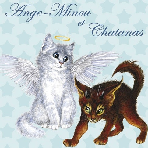 Magnet Chat "Ange-Minou et Chatanas" / Magnets Féeriques