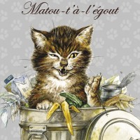 Magnet Chat Séverine Pineaux Matou-t'à-l'égout MAK012
