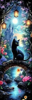 Marque-Page Chat Black Night Cat #1