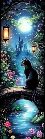 Marque-Page Chat "Black Night Cat #3" / Marque-Pages Chats