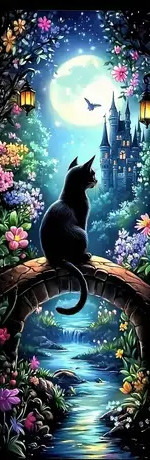 Marque-Page Chat "Black Night Cat #4" / Marque-Pages Chats