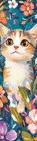 Marque-Page Chat avec fleurs