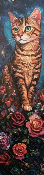 Marque-Page Chat avec fleurs / Marque-Pages Chats