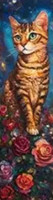 Marque-Page Chat avec fleurs