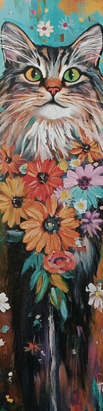Marque-Page Chat avec fleurs / Marque-Pages Chats