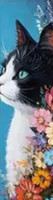 Marque-Page Chat avec fleurs