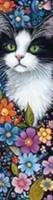 Marque-Page Chat avec fleurs
