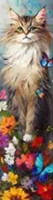 Marque-Page Chat avec fleurs