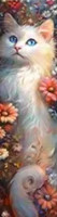 Marque-Page Chat avec fleurs