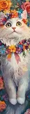 Marque-Page Chat avec fleurs / Marque-Pages Chats