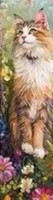 Marque-Page Chat avec fleurs