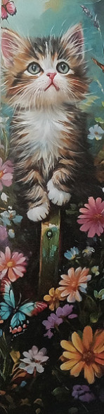 Marque-Page Chat avec fleurs / Marque-Pages Chats