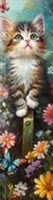 Marque-Page Chat avec fleurs