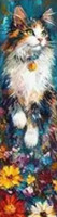 Marque-Page Chat avec fleurs