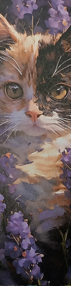 Marque-Page Chat avec fleurs / Marque-Pages Chats