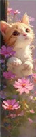 Marque-Page Chat avec fleurs