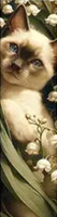 Marque-Page Chat avec fleurs