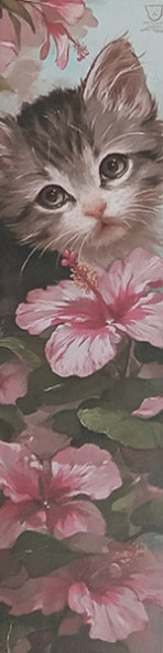 Marque-Page Chat avec fleurs / Marque-Pages Chats
