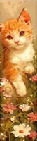 Marque-Page Chat avec fleurs