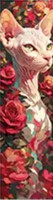Marque-Page Chat avec fleurs