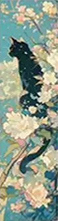 Marque-Page Chat avec fleurs / Marque-Pages Chats