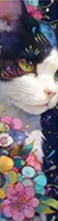 Marque-Page Chat avec fleurs
