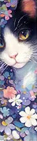 Marque-Page Chat avec fleurs