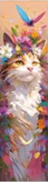 Marque-Page Chat avec fleurs