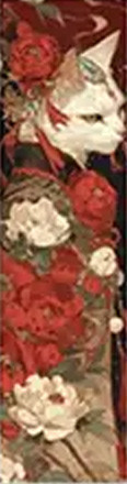 Marque-Page Chat avec fleurs / Marque-Pages Chats