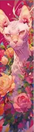 Marque-Page Chat avec fleurs / Marque-Pages Chats