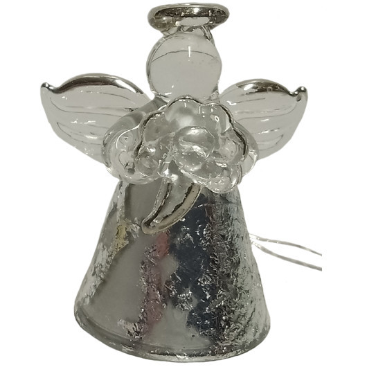 Mini Ange en verre avec fleur / Statuettes Anges