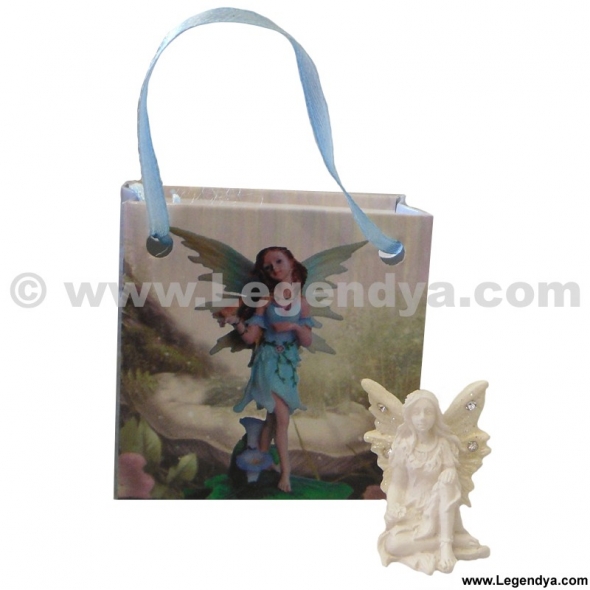 Mini Figurine de Fée Blanche avec strass + sac / Meilleurs ventes