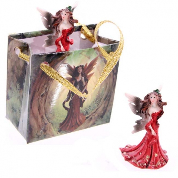 Mini Figurine de F&eacute;e Rouge + Sac / Toutes les Figurines de F&eacute;es