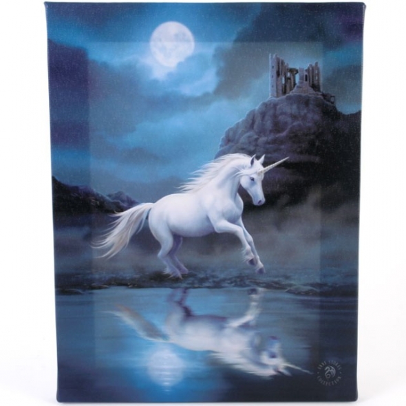 Toile sur chassis "Moonlight Unicorn" / Décorations Murales Licornes